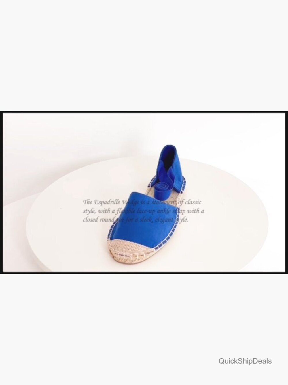 Faux Suede Cap-Toe Lace-Up Ankle Strap Espadrille Flat Sandals - Picture 7 of 7
